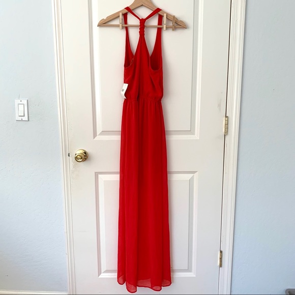 Dee Elle Red Knot Back Racerback Maxi Dress - Picture 5 of 7